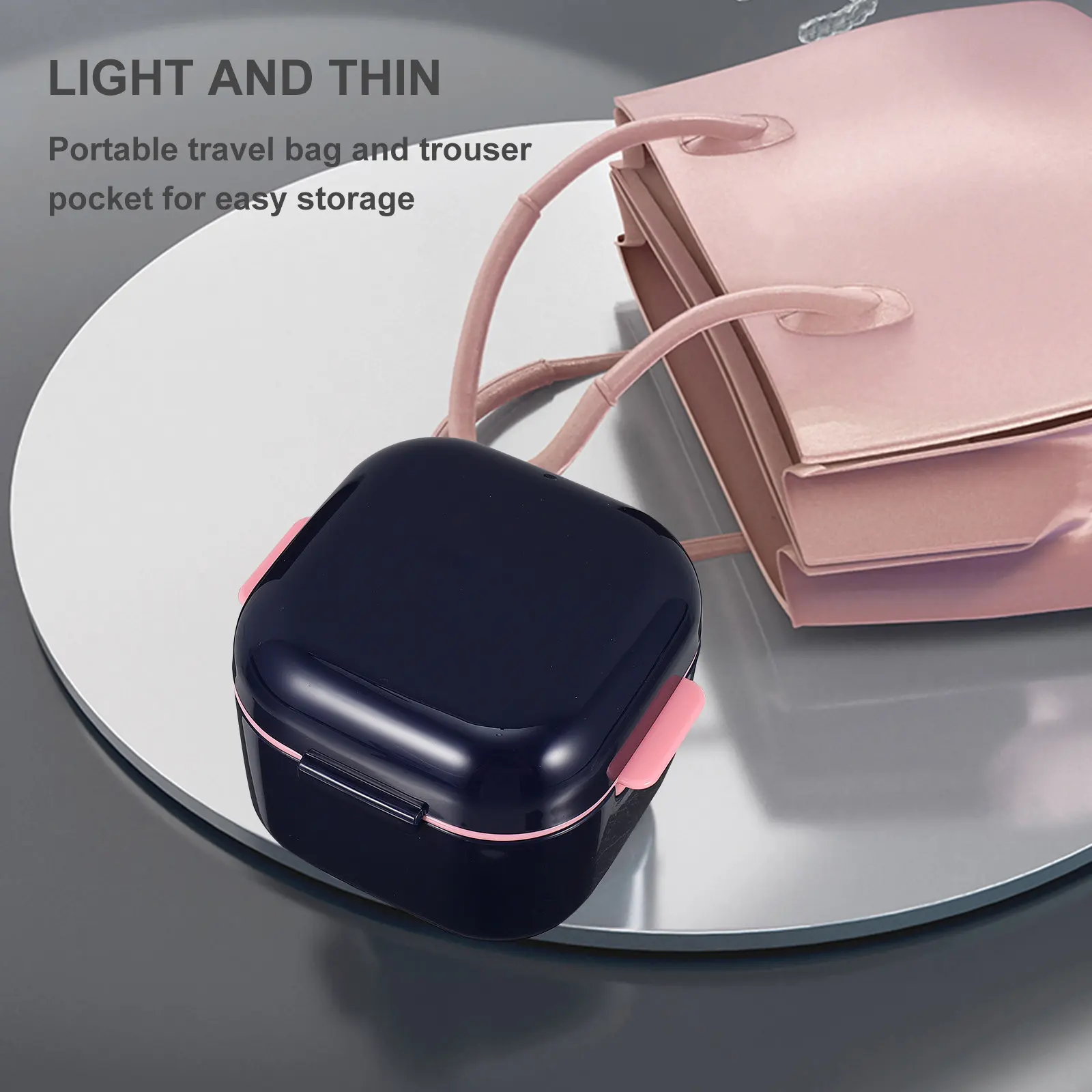 

Футляр для ортодонтических аппаратов, портативный легкий защитный контейнер для зубных протезов, дорожный пластиковый бокс для хранения капп и элайнеров