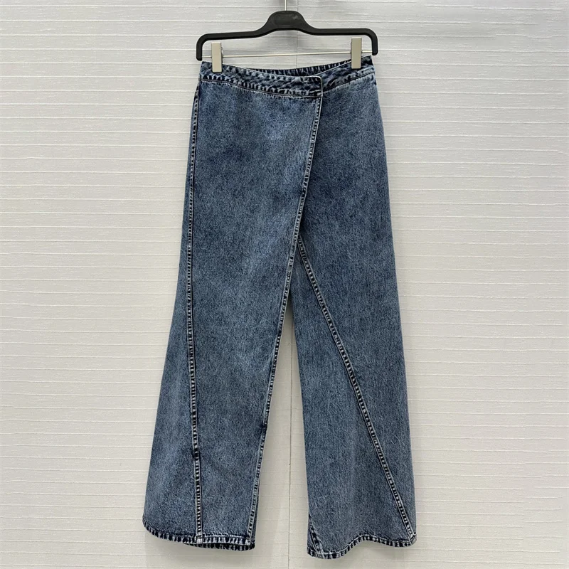 

Женские джинсы. Новые облегающие брюки прямого кроя с низкой посадкой на осень 2024. Женские брюки из чистого хлопка. Асимметричные широкие брюки y2k.