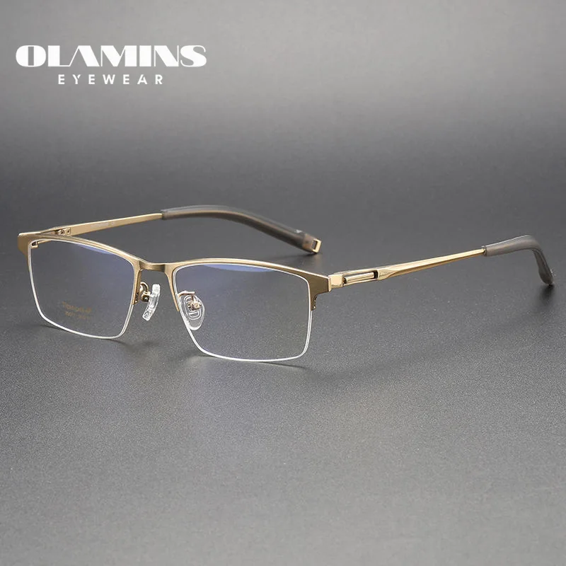 

OLAMINS Luxury Glasses Frame Men Optical Square Rim Eyeglasses Frame Male High Quality Clear Spectacles