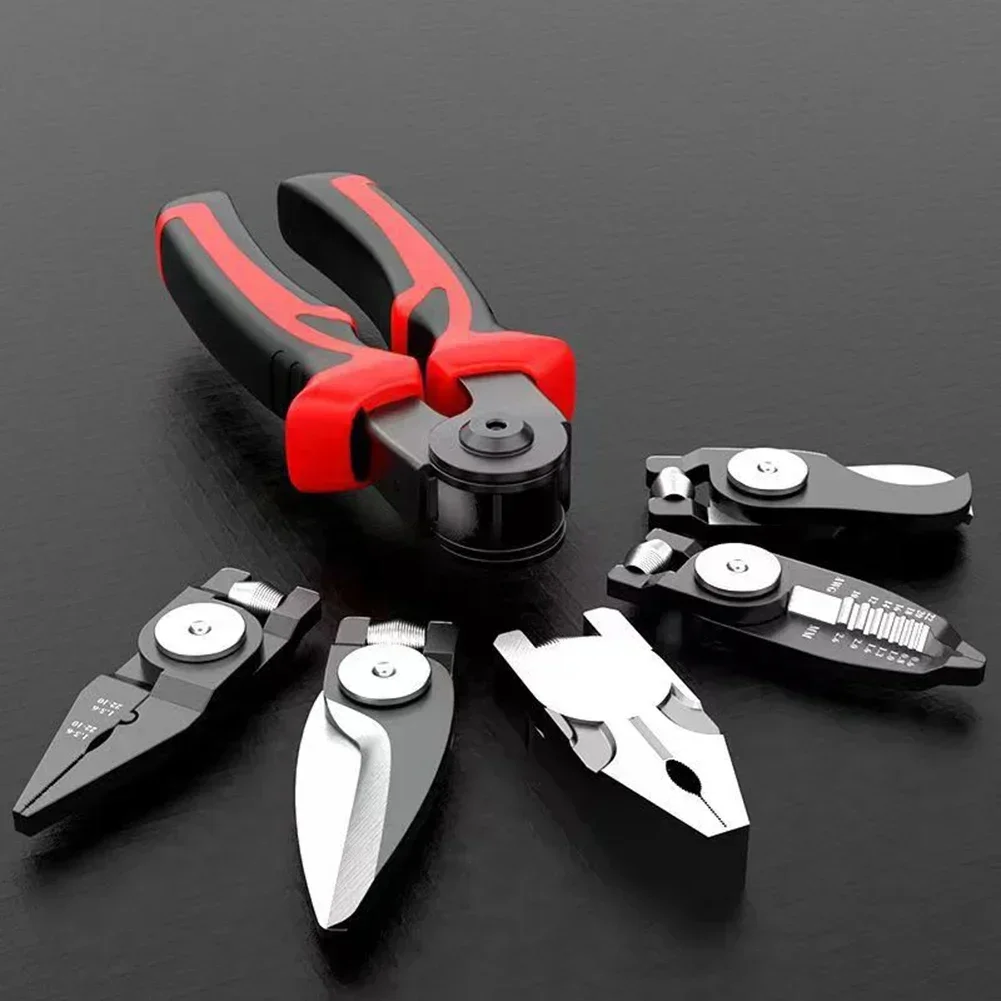 5 In 1 Multifunctional Replaceable Electrician Pliers Wire Stripping Pliers Wire Cutting Needle-nosed Pliers Special Tool