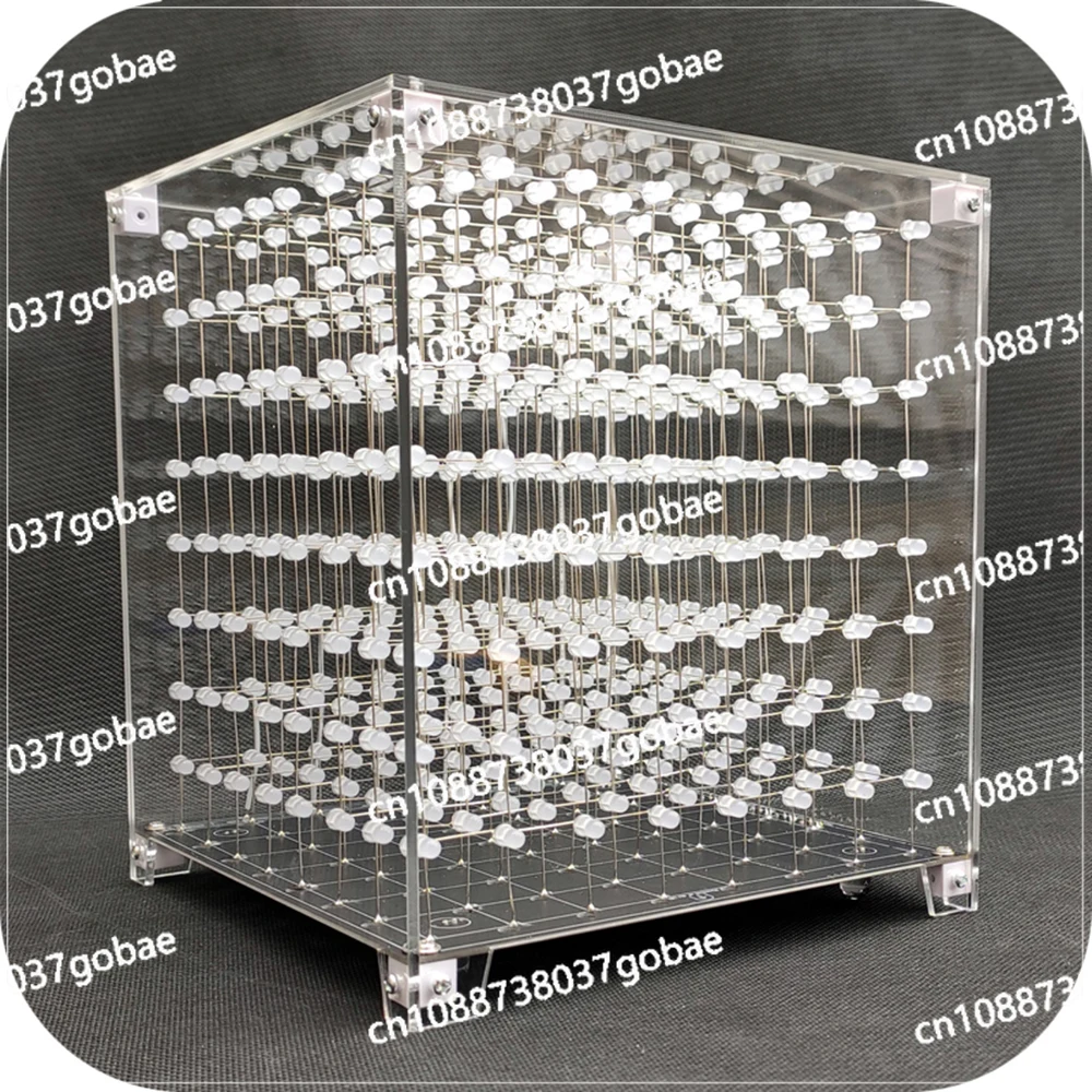 3D 8 Light Cube DIY Kit Color 8X8X8LED Single-Chip Electronic DIY Production 3D Host Computer