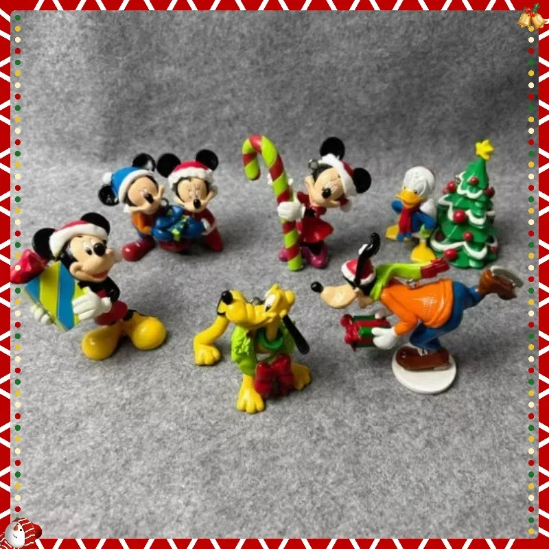 Disney-Porte-clés de la série Minnie et Donald Duck, ornements à collectionner, jouet tureMouse, cadeau de Noël, 6 pièces