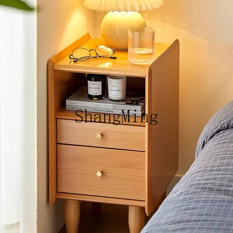 

CL wood small bedside table modern simple bedroom ultra-narrow household simple locker