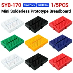 5/1PCS SYB-170 Mini Solderless Prototype Breadboard 35x47mm 170 Holes Breadboard Prototype Board for Small Arduino DIY Kits