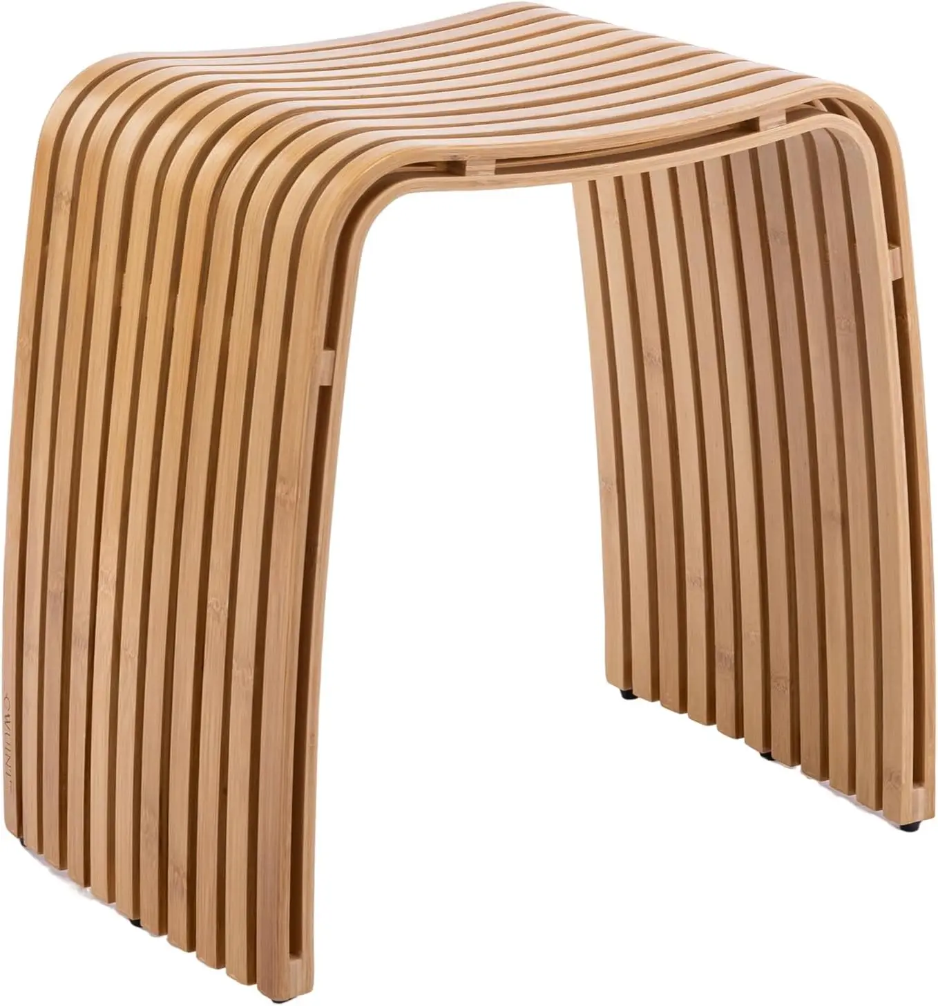 Bamboo Shower Bench, Non-Slip Shower Stool & 286 lbs, Waterproof Bathroom Stool Spa Bath Seat, Natural Bamboo Stool, Suitable