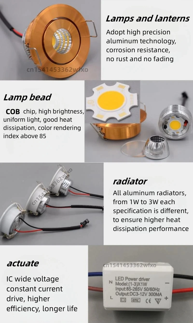 Dimmable LED Downlight Anti-Glare Spotlight 3W AC 110V-220V Embedded Ceiling Light New Mini Home Decorative Light