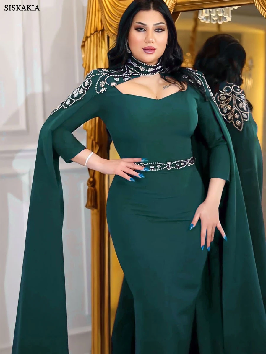 Siskakia-vestido elegante de Dubai para mujer, ropa árabe africana marroquí de Oriente Medio, Abayas de fiesta de noche con diamantes, moda saudita, 2024