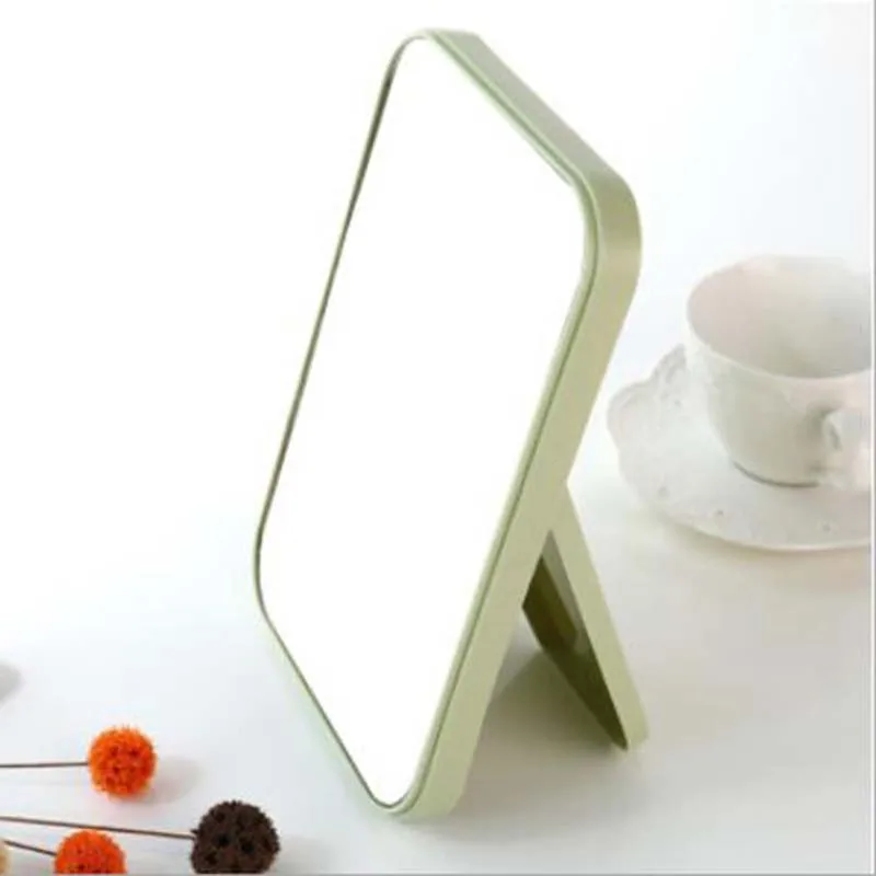 Desktop Makeup Mirror Square Mirror Desktop Single-Sided Princess Dressing Mirror Folding High-Definition Mirror Household Bathr