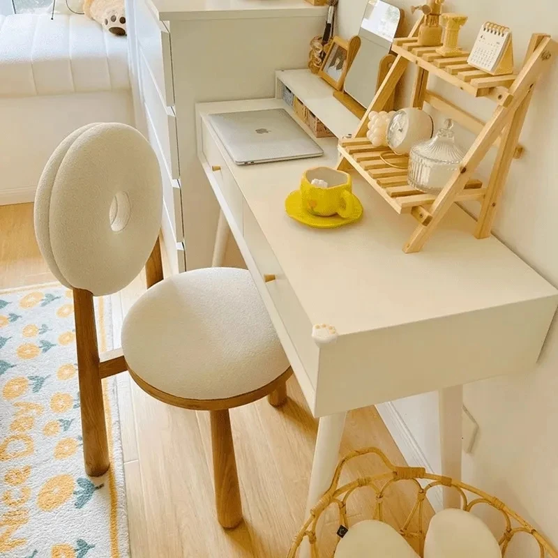 Silla de comedor de madera maciza de terciopelo de cordero para el hogar, sillón con respaldo de diseño de Casa Nórdica, artículo de compras directo