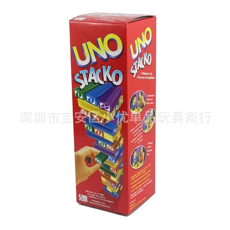 Stacko UNO Card Board Games Family Entertainment Poker Party Early Education Puzzle Stackoed Toys Playing Cards Birthday Gift