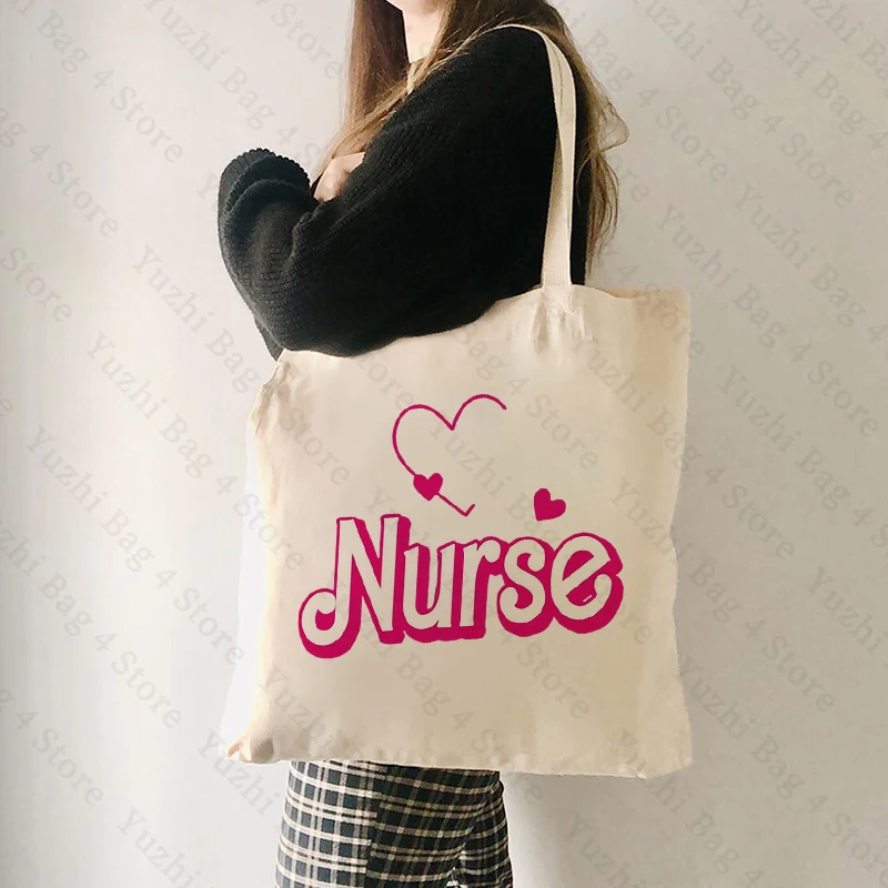 Nurse Gifts Nurse Week Gifts Pattern Tote Bag Canvas Shoulder Bag for Daily Commute Women's Shopping Ba Best Gift for Nurse