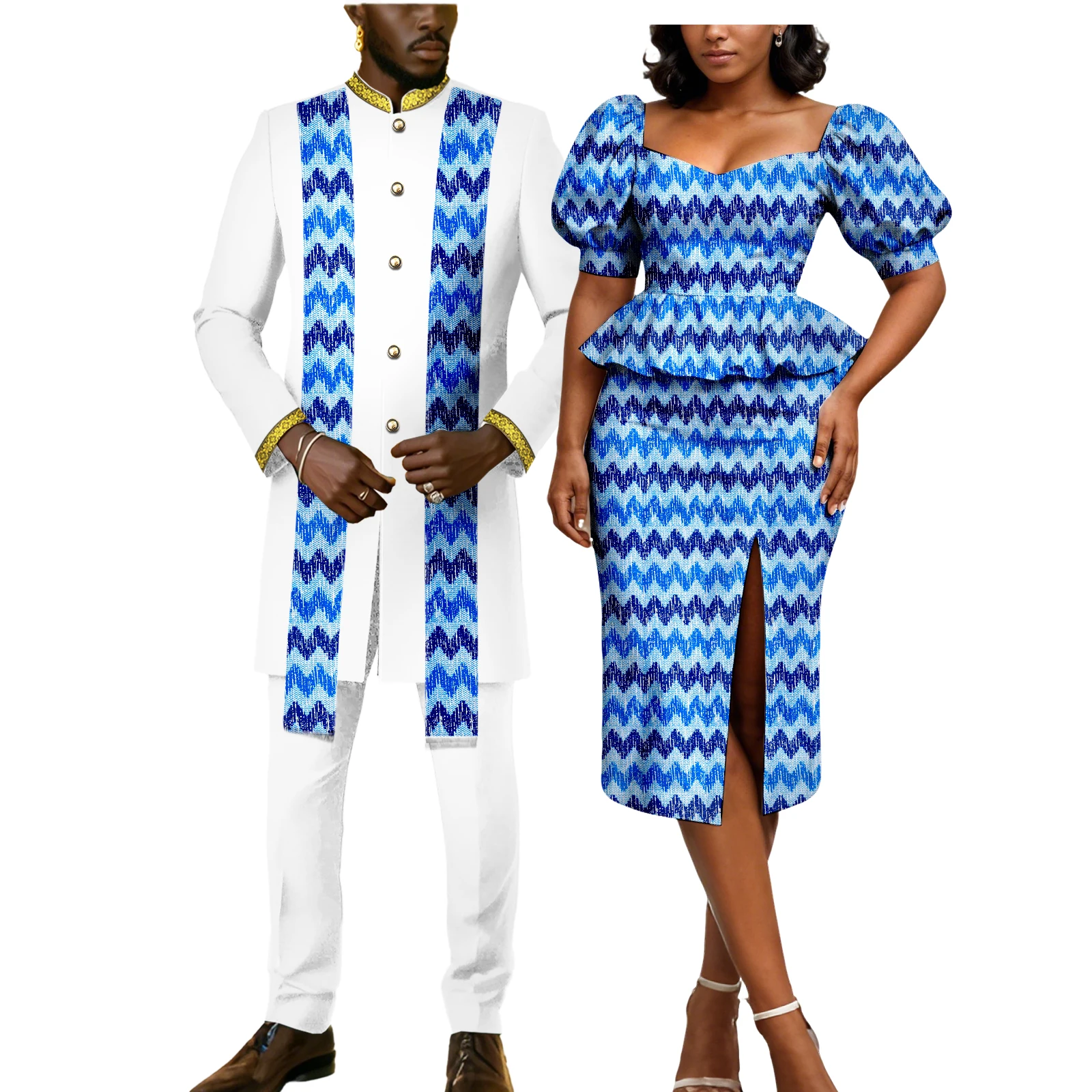 Conjunto de roupas de casal africano combinando feminino ancara roupas formais kente impressão terno ou masculino dashiki outfit jaqueta e calças