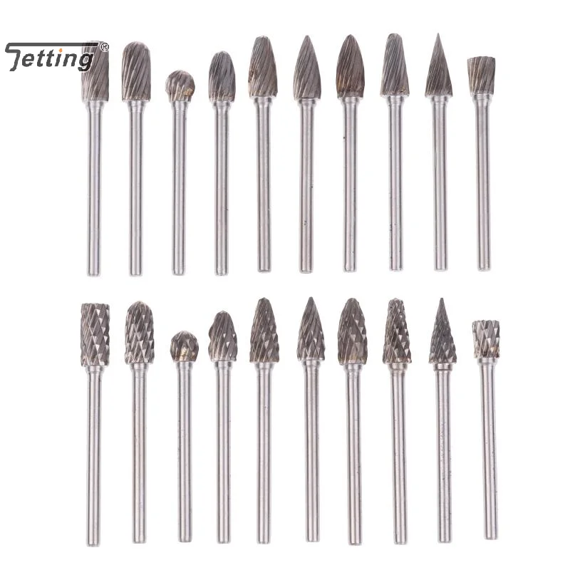 10Pcs 텅스텐 카바이드 버 키트 버 로타리 파일 그라인더 목공 조각 전기 연삭을위한 로타리 도구 Rasp 비트