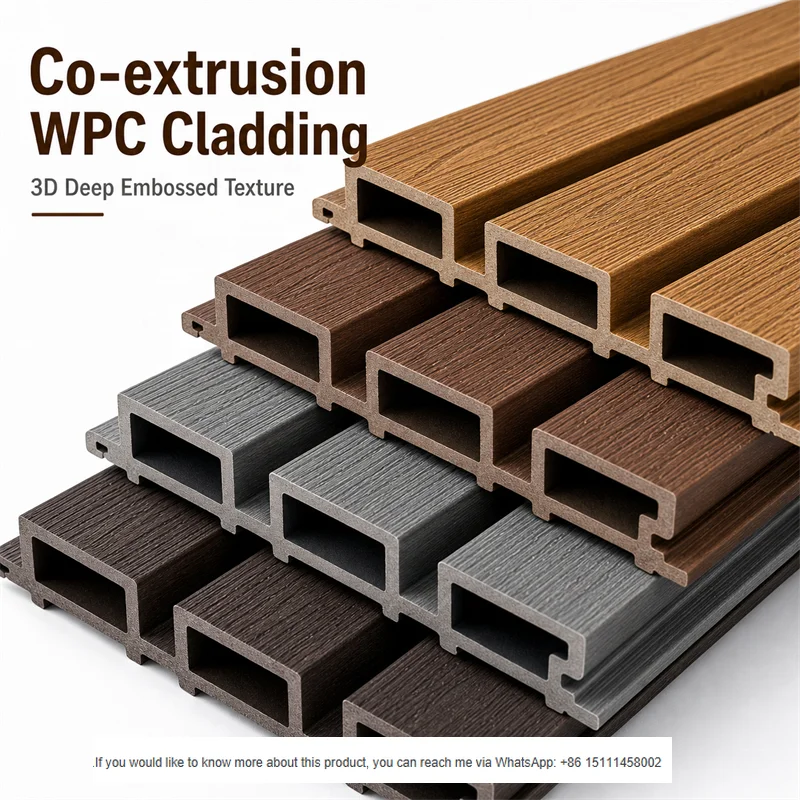 Large Grain Surface Garden Fence Decor Weatherproof Composite Building Contractor Export Co Extruded WPC ASA Wall Cladding