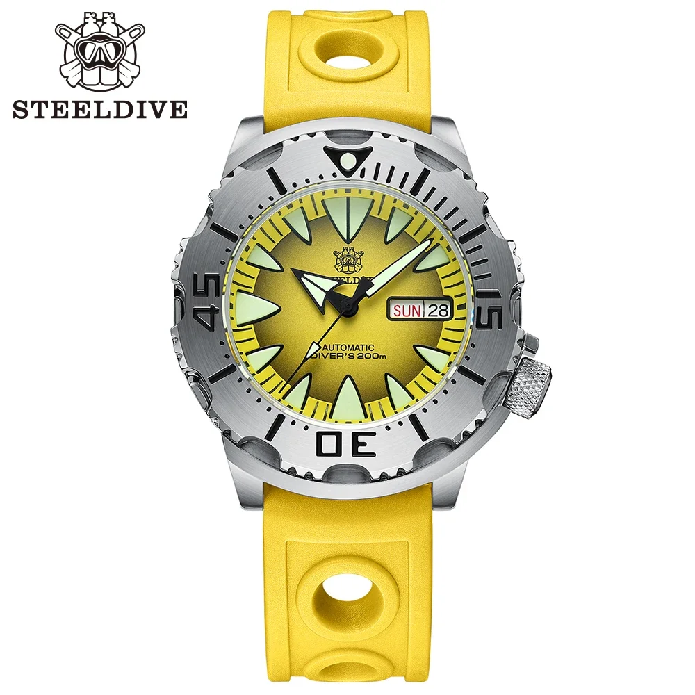 

STEELDIVE SD1984 Candy Color 42.2MM M onster 200M Waterproof NH36 Super Luminous Sapphire Glass Automatic Movement Steel Bezel