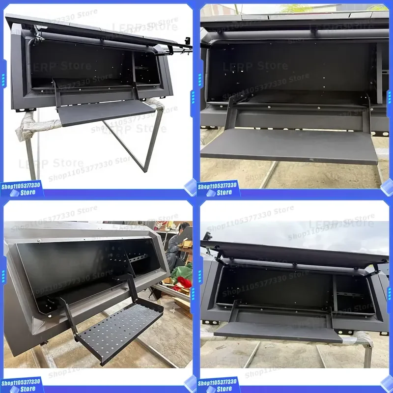 Heavy Duty Hard Shell Side Mount Tool Box for Pickup Truck Bed Canopy Off Road Camper Storage Foldable Durable Container