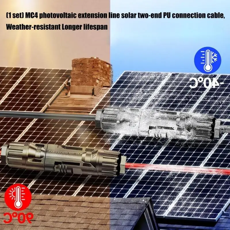 

Flexible Photovoltaic Power Extension Cable 4mm² 1000V With Compaction Spring Couplings and Security