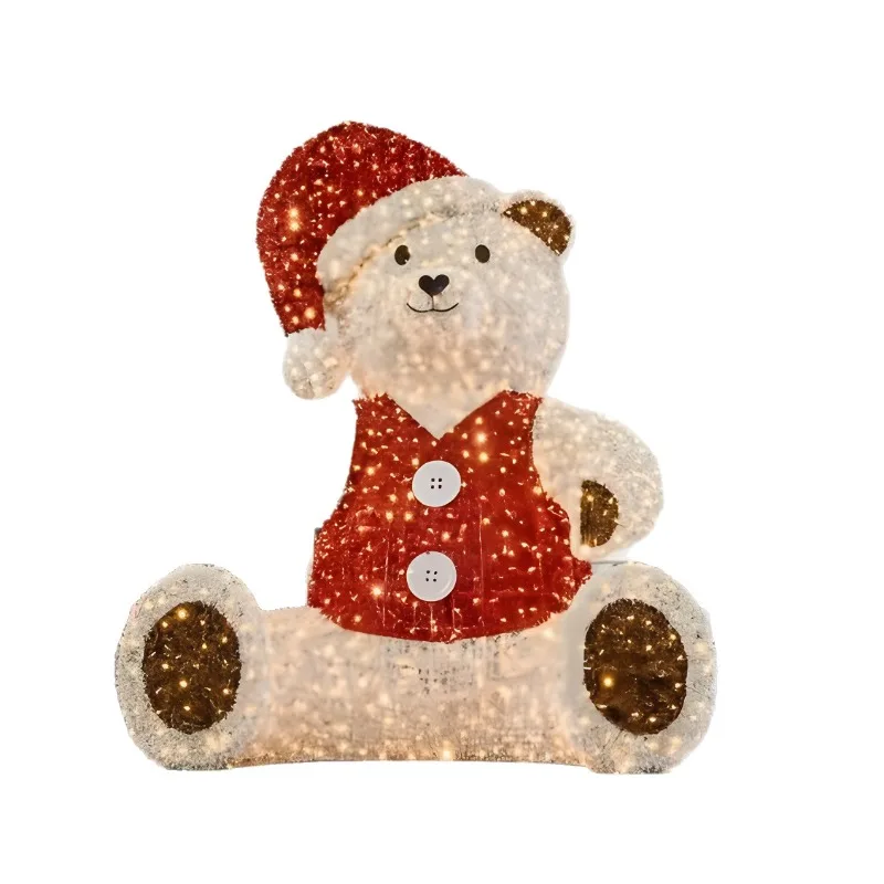 

2025 Large Christmas Lighting Modeling Outdoor Decoration Lights Lighting Bear Shopping Mall Christmas Arrangement
