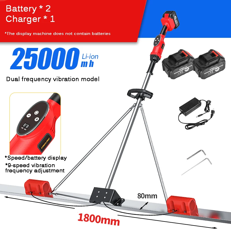 Level Floor Vibration Ruler Mortar Vibrator Screed Concrete Leveling Machine with Battery 21V Electric Concrete Polisher