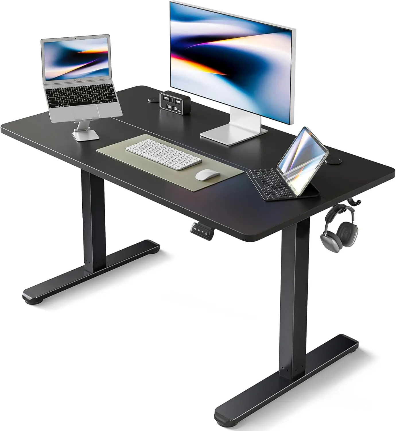 

Vertical office desk, 40 x 24 inches high adjustable vertical office desk, sitting upright home computer desk, black