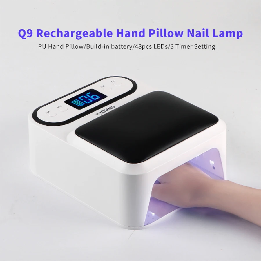 เครื่องอบเล็บยูวีแอลอีดีแบบมืออาชีพ ชาร์จซ้ำได้ พกพาสะดวก 2-in-1 ไร้สาย กำลังไฟ 48 วัตต์ พร้อมที่รองมือ สำหรับใช้ในร้านเสริมสวยและที่บ้าน