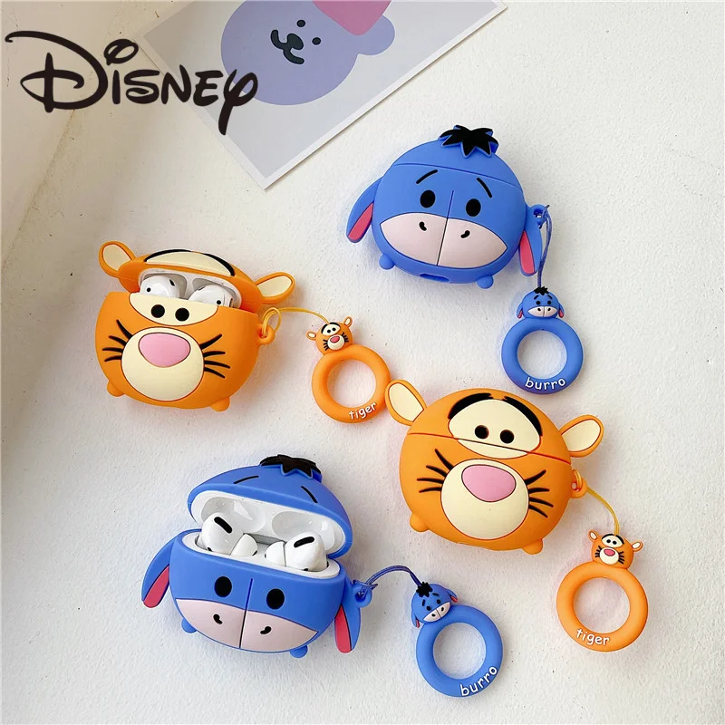 MINISO Disney Headphone Case Apply Airpods 1/2/Pro Series Eeyore Cartoon Peripherals Protective Case Hanging Rings Holiday Gifts