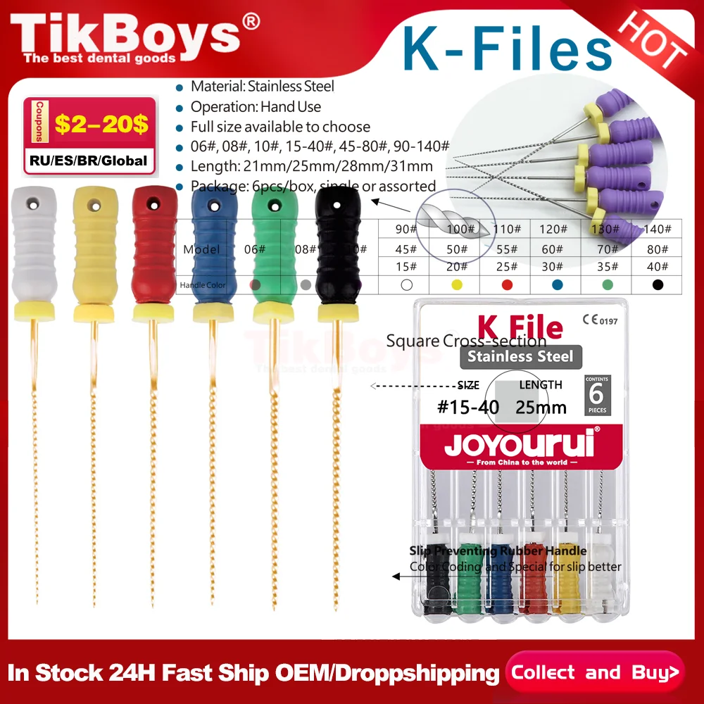 

Стоматологические ручные K-файлы 21/25/31 мм, эндодонтические файлы для корневых каналов из нержавеющей стали, стоматологические инструменты, стоматологические файлы, лабораторное оборудование