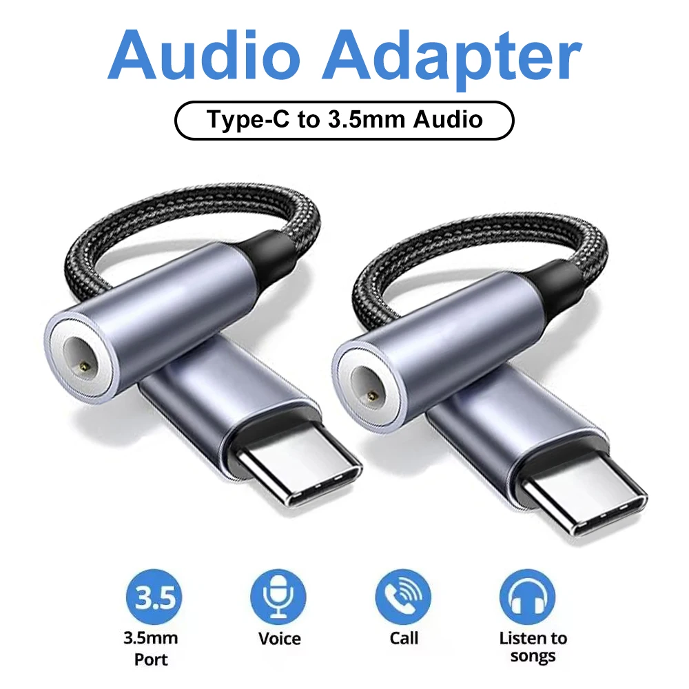 Type C to 3.5mm Headphone Jack Adapter, Type-C Aux Audio Hi-Fi Converter for iPhone 17 16 15 Pro Max Car Stereo Speaker-