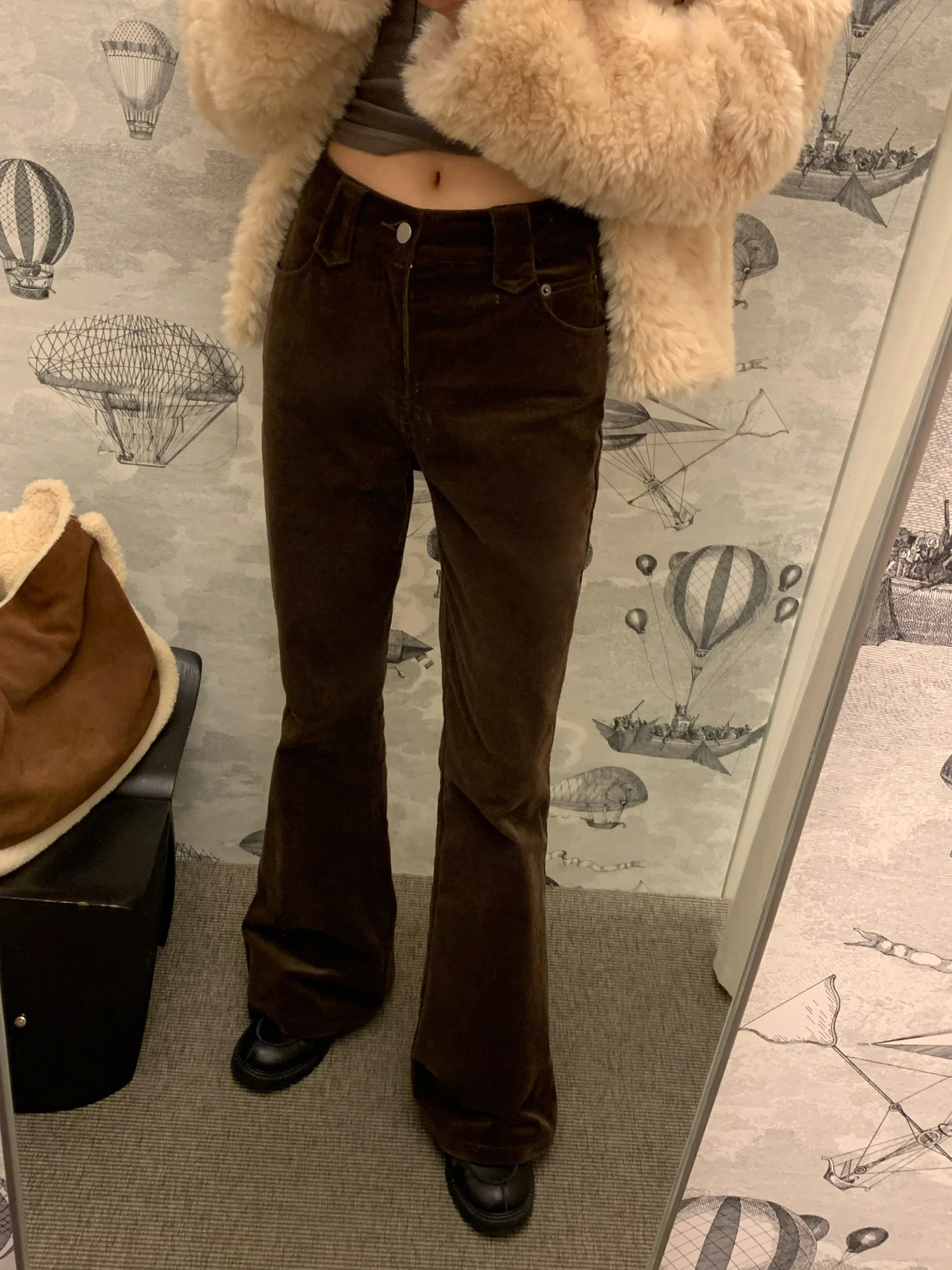 

Retro Corduroy Bell Bot Pants High Waist Slim Fit Casual Trousers for Women Autumn Winter Faion Ladies Jeans