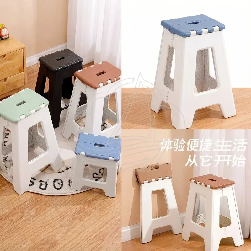 Portable Heavy‑Duty Plastic Folding Stool High Load‑bearing Bench for Bathroom Camping Outdoor Activities