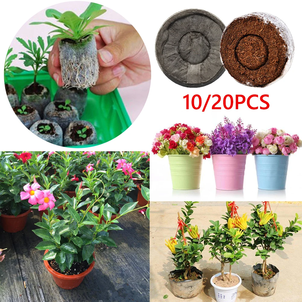 10/20pcs Seedling Soil Block Jiffy Peat Pellets Maker Starting Plugs Seeds Start Household Garden Planting Elements