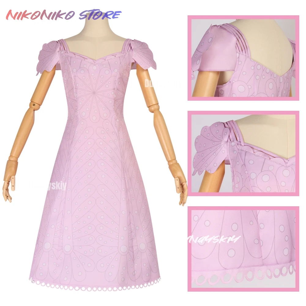Movie Glinda Costume Pink Dress Hat Adult Clothing Roleplay Halloween Carnival Party Fantasia Suit Women's 코스프레 Fantasy