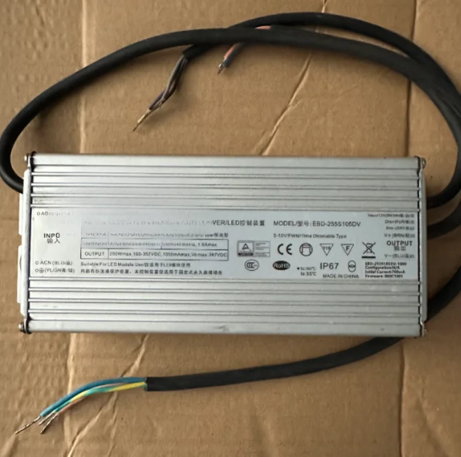 EBD-255S105DV Voltage 160-357V Current 1050ma/700ma Street Light Power Supply 250W