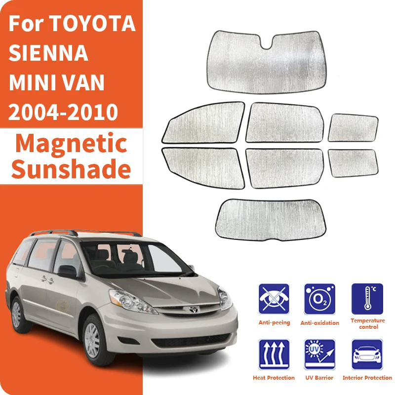 Pare-soleil de fenêtre de voiture personnalisé, anti-UV, couvertures de pare-soleil, accessoires pour Toyota Sicannelle, Mini Van, 2004-2010