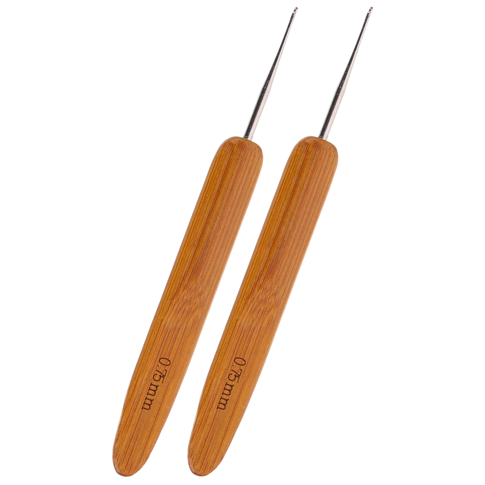 2 Pcs Single Pointed Bamboo Knitting Needles Carbonized Crochet Hook Metric System