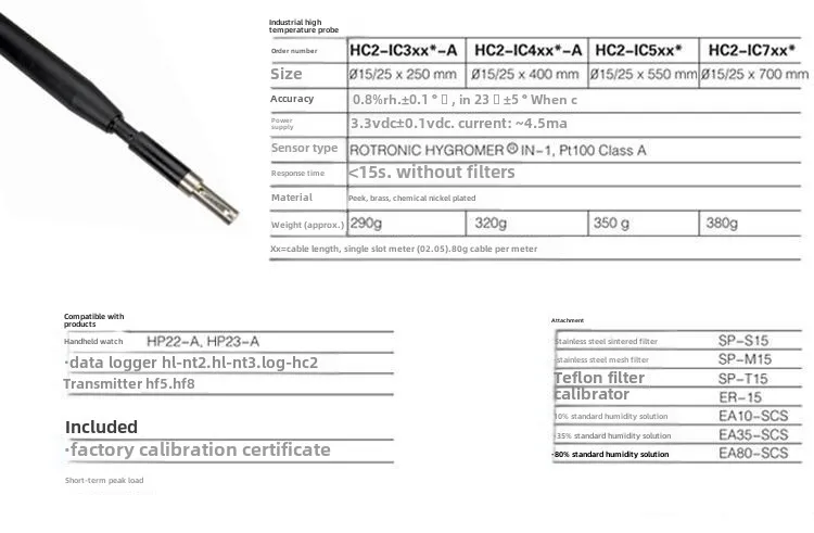 Industrial high temperature probe