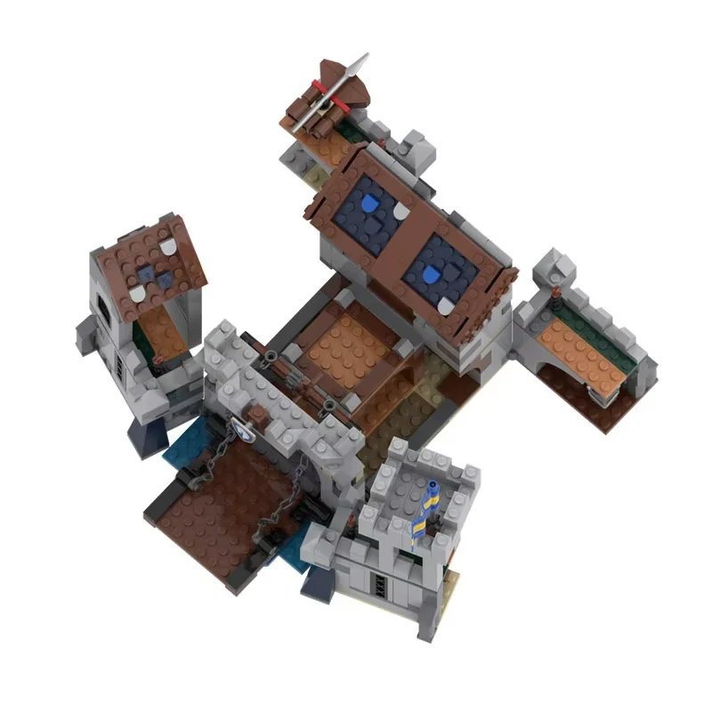 Modèle de château miniature architectural MOC. Blocs de construction à petites particules. Numéro de pièces : 705. Convient pour tous les passionnés. B B