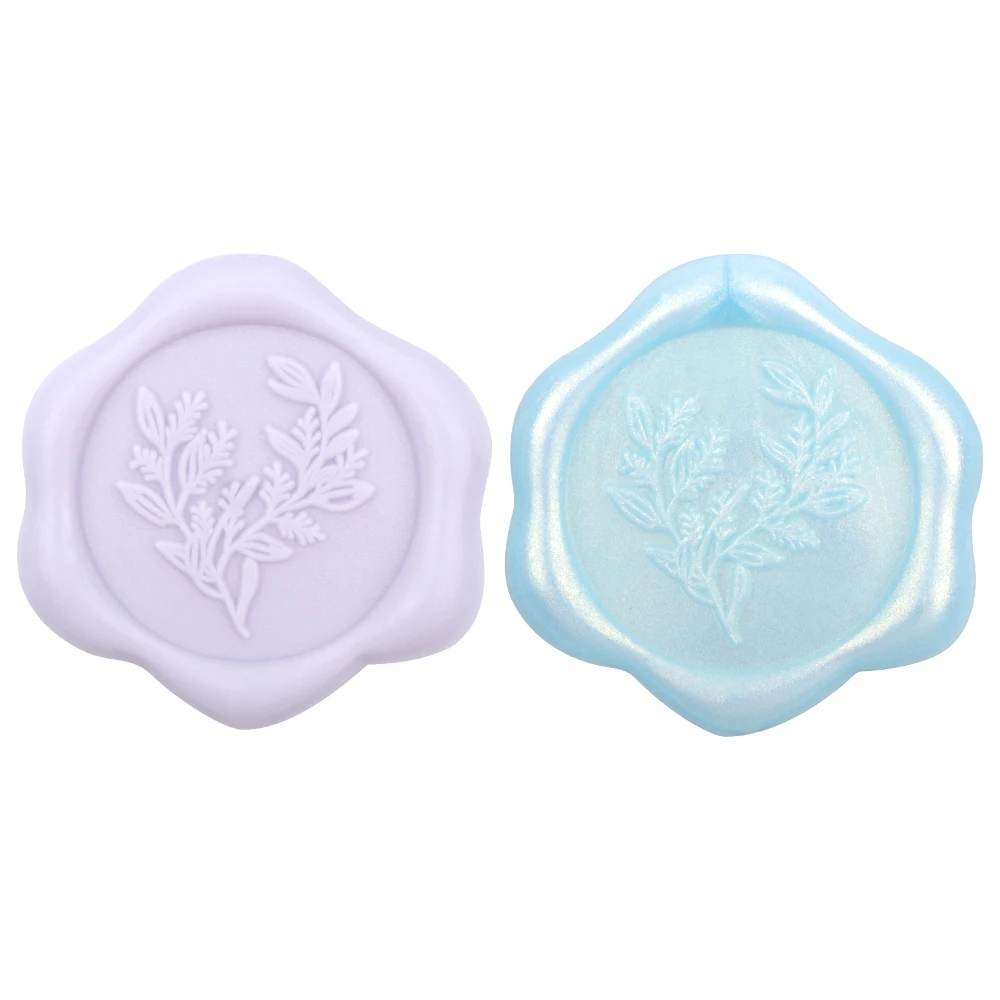 20pcs Purple/Aurora Blue Color Wax Seal Stickers, Self-adhesive Wedding Invitation Envelope Seal Stickers for Decorating Wedding