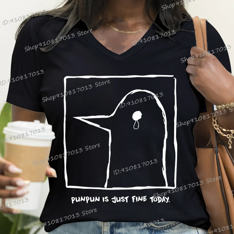 Punpun Is Just Fine Today Graphic T Shirts Women Goodnight Punpun Funny Bird T-shirt Female Japanese Manga Fan Harajuku Tee Tops