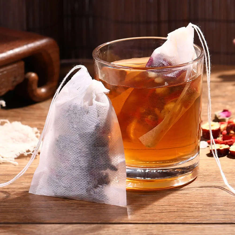 

200pcs Disposable Filter Bags Non-Woven Fabric 180°C Heat Resistant For Loose Leaf Tea Herbal Spices Bags Chinese Medicine