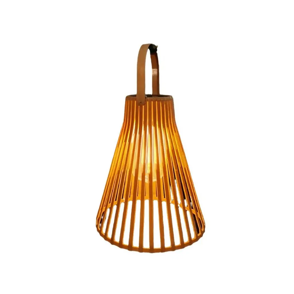 Lâmpadas suspensas solares retrô, Lanterna de bambu artesanal tecida, Lâmpada pingente de atmosfera decorativa impermeável, Decoração do pátio