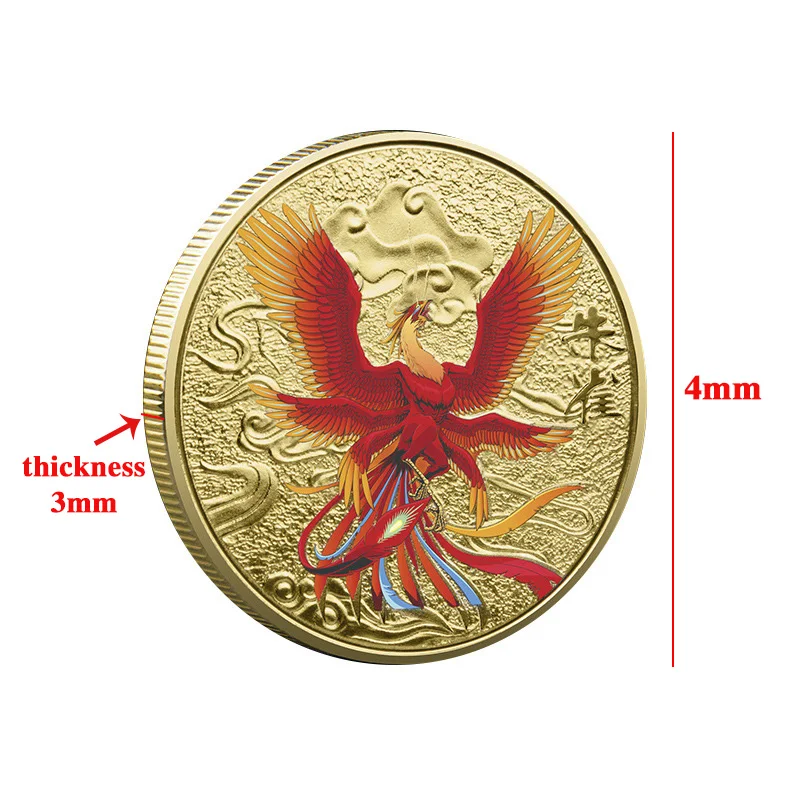 Chinese Mythical Beasts Coins Collectibles Dragon Coin Tiger Suzaku Zodiac Tai Chi Commemorative Medal Luck