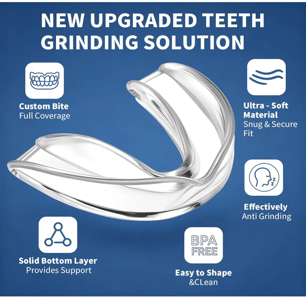 4pcs/Box Mouth Guards for Grinding Teeth Moldable Dental Teeth Night Guard for Adult Stop Teeth Grinding Bruxism Tray