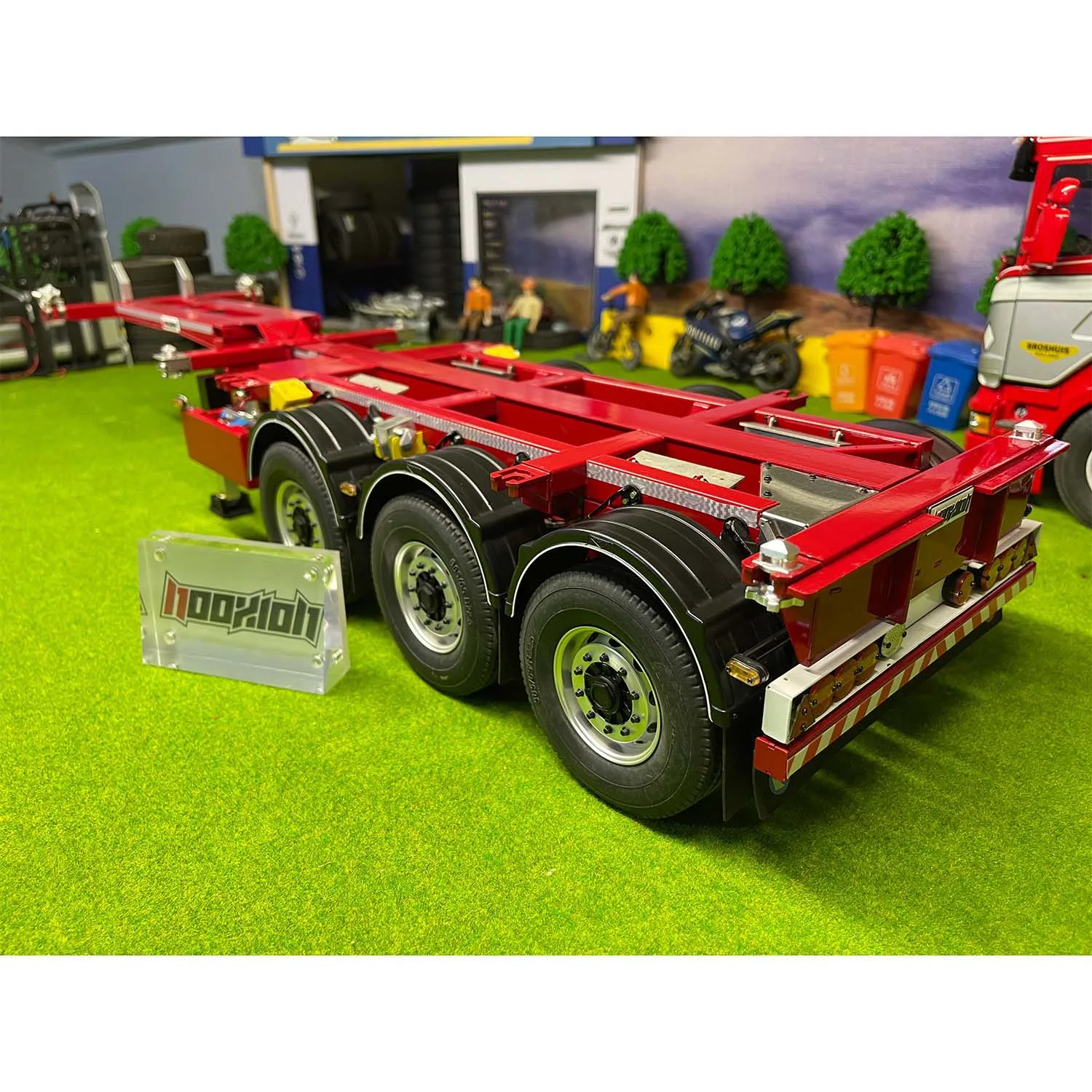 FuryBear 3 Axles Frame Trailer for 1/14  RC Tractor Truck Tamiyaya  Radio Control Engineering Car Model Boy Toy TH20586