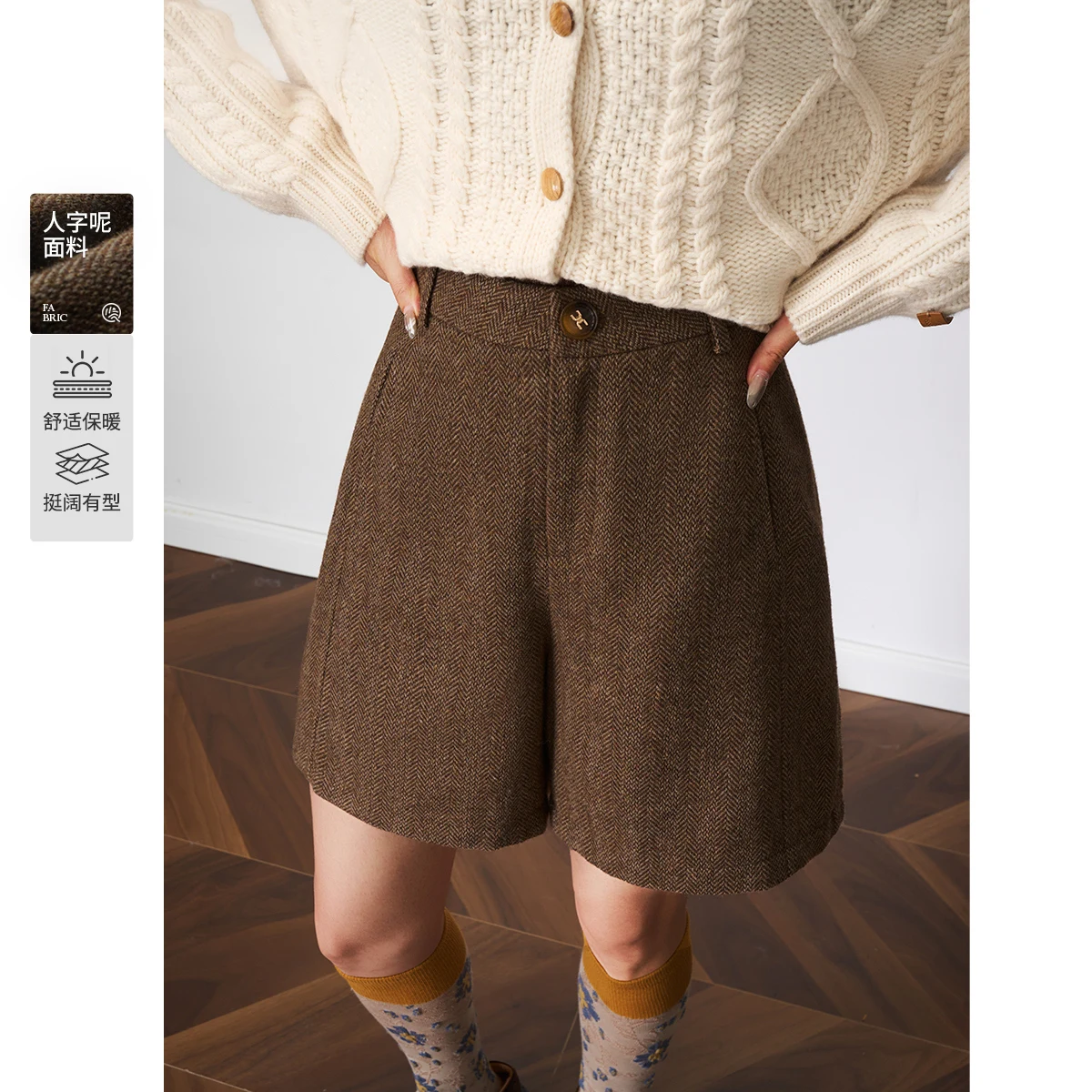 OLrain سراويل نسائية غير رسمية 2025 جديد الخريف عالية الخصر ألف خط الصوفية الصلبة جيب السراويل مكتب سيدة الملابس النسائية O57QK001515 #1