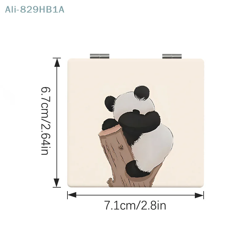 Cute Panda Foldable Makeup Mirror Square Vanity Mirror Portable Hand Mirrors Cosmetic Tools