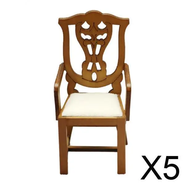 

5x1:12 Dollhouse Chair Mini Chair Model Furniture Decor Sence Accessories