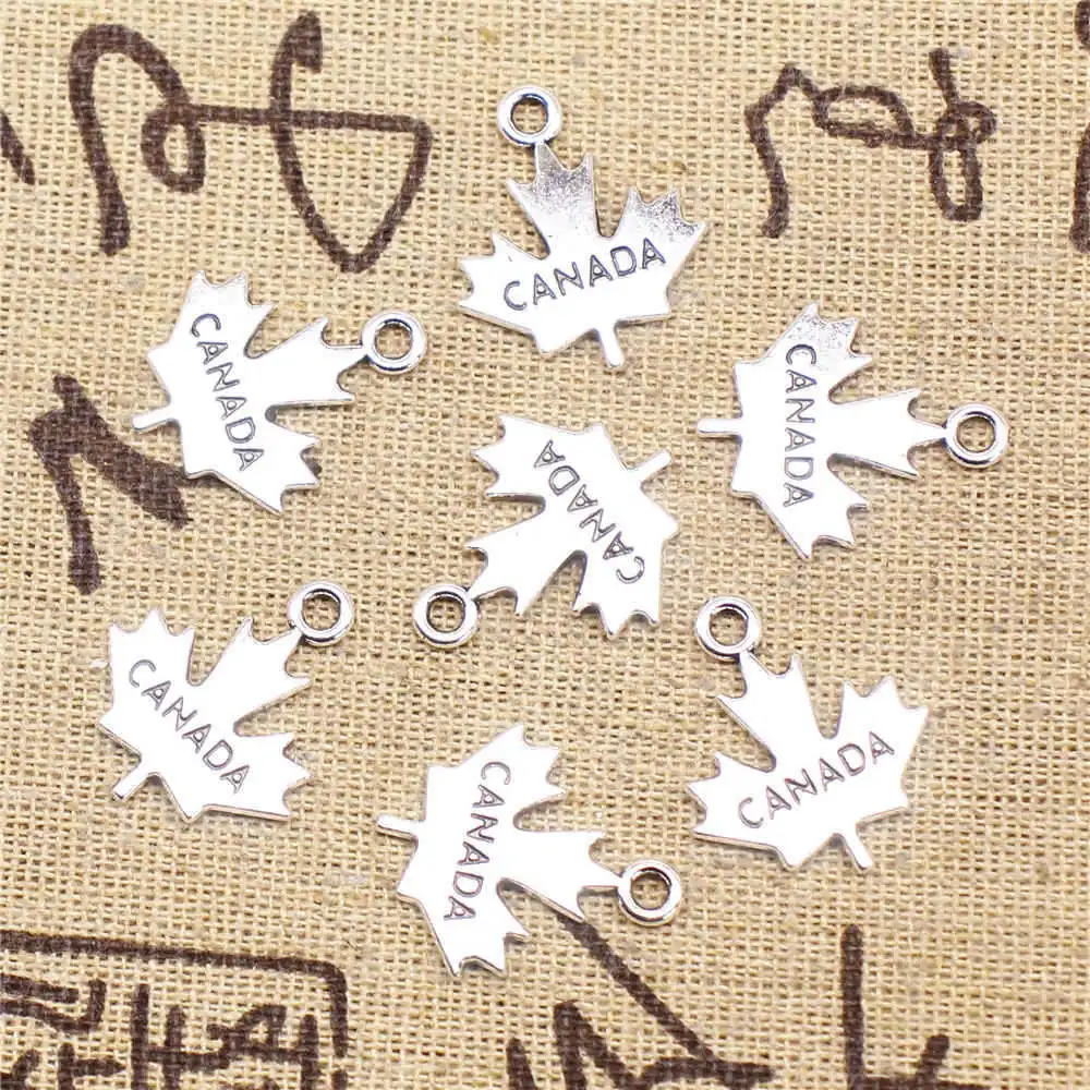 80pcs Wholesale Jewelry Lots Maple Leaves Charms Pendant Supplies For Jewelry Materials 20x23mm