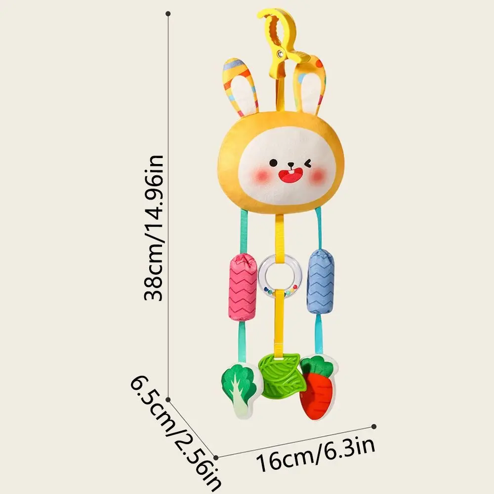 Soft Plush Baby Wind Chime ของเล่นการ์ตูน Teether รถเข็นเด็กสัตว์แขวนจี้ Sensory Stimulation น่ารัก Sensory การเรียนรู้ของเล่น