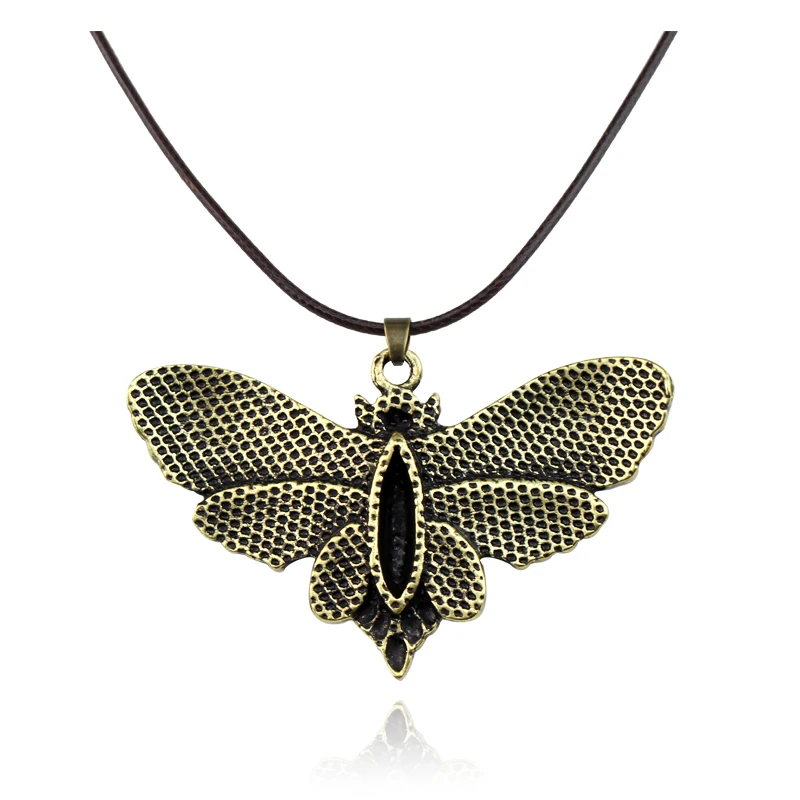 الموت العثة قلادة خمر قلادة السكر الجمجمة القوطية فراشة روك الهيب هوب النساء الرجال مجوهرات فريدة اكسسوارات هدية الهالوين #2